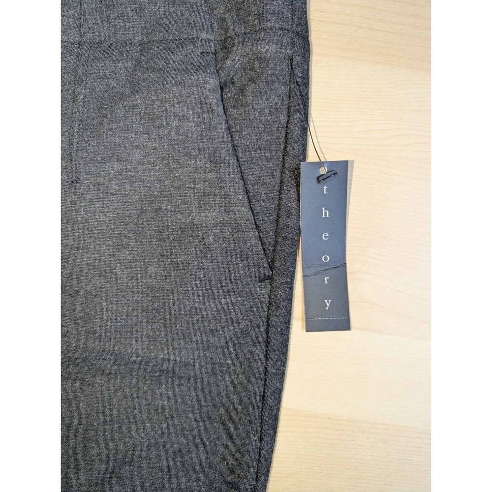 NWT THEORY Low Rise Charcoal Smooth Knit Ponte Flare Trouser Pants Made in USA 4 - Picture 2 of 14